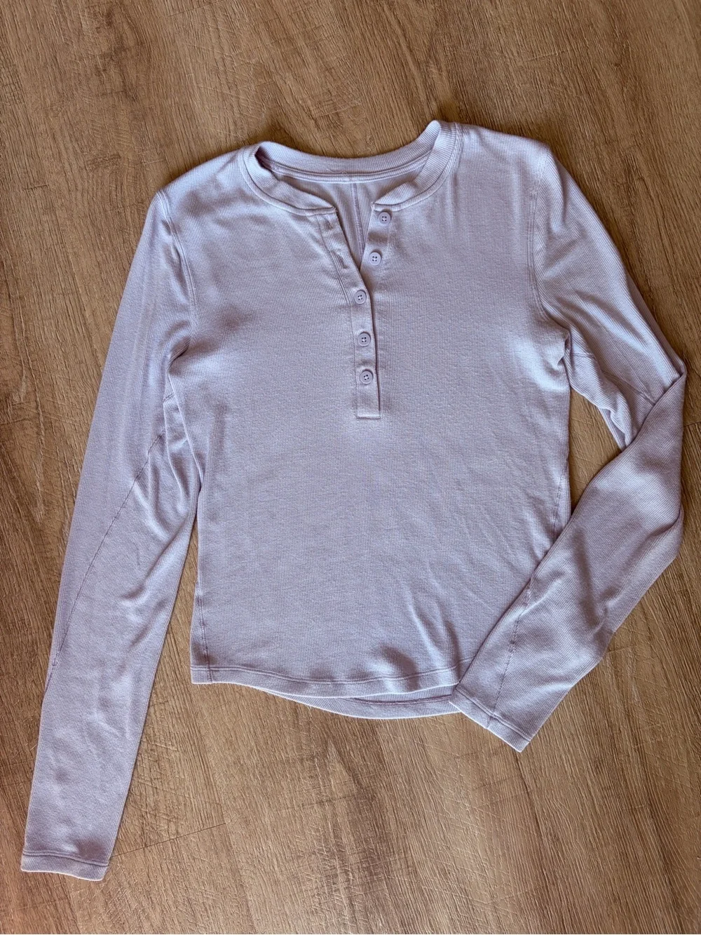 Lululemon Hold Tight Long Sleeve Henley - Faint Lavender - Size 6